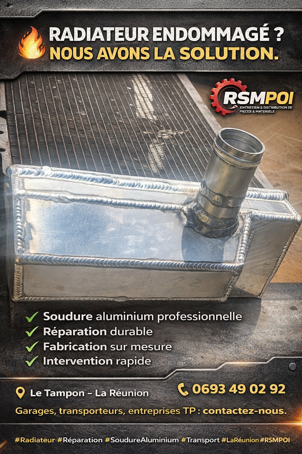 🚧 Réparation et fabrication sur mesure de radiateur aluminium