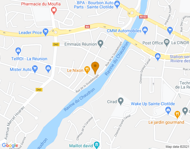 Plan pour situer Alizé Location à Sainte-Clotilde