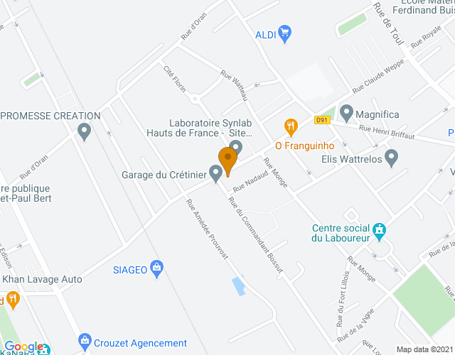 Plan pour situer AU CRETINIER CHEZ LAURENT à Wattrelos