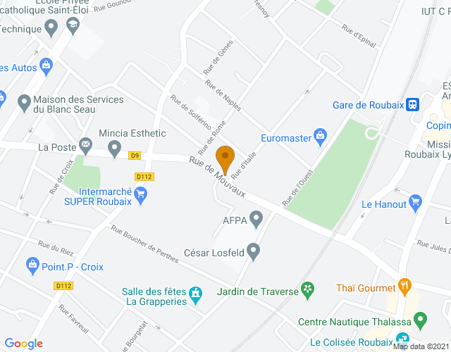 Plan pour situer Boucherie Koutoubia à Roubaix