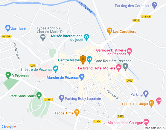 Plan pour situer CARAVANSERAIL à Pézenas