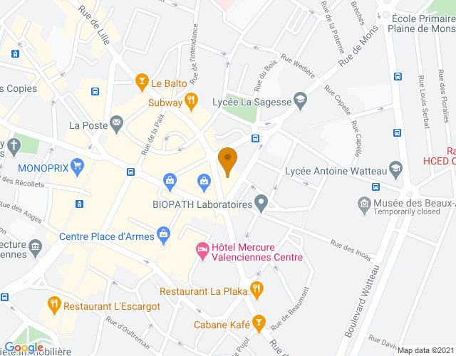 Plan pour situer Christine Tiry-Perreau Avocat à Valenciennes