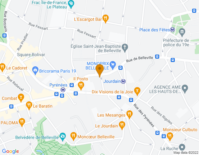 Plan pour situer LES P'TITS SOULIERS DE BELLEVILLE à Paris